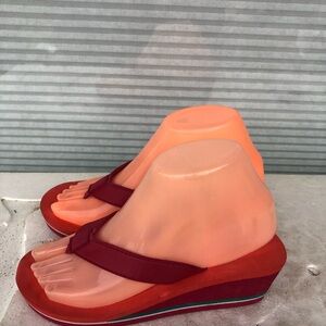 Women's Red Wedge Summer platform Sandals Size 6.5